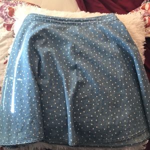 Dotted Denim Skirt-size medium